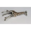 miniatura din argint " Girafa ". accente emailate. atelier italian